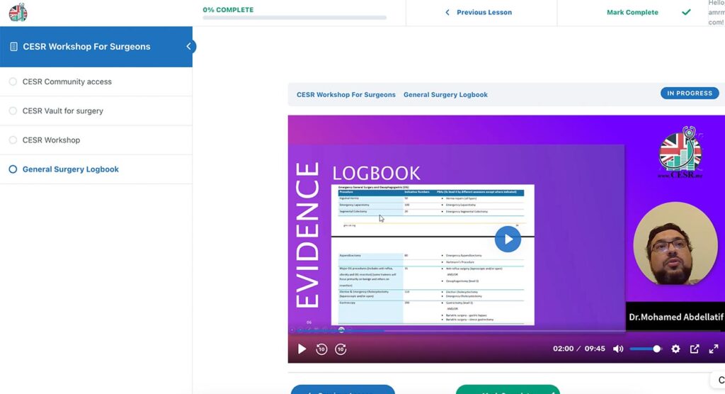 inside the course surgery